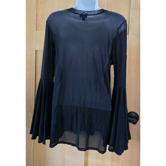 Sheer Black Torrid Bell Sleeve Top For Women goth whimsygoth y2k - Picture 7 of 8